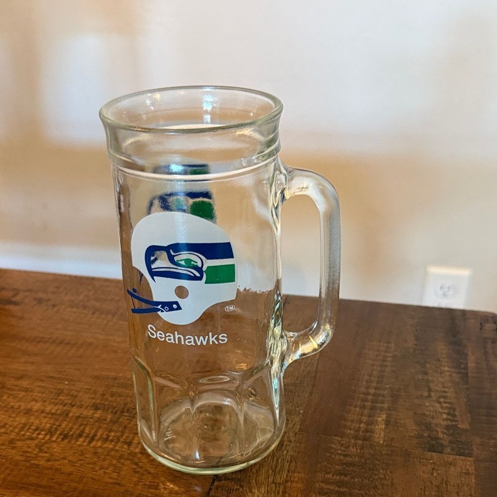 Seahawks Glass Beer Mug Stein Vintage